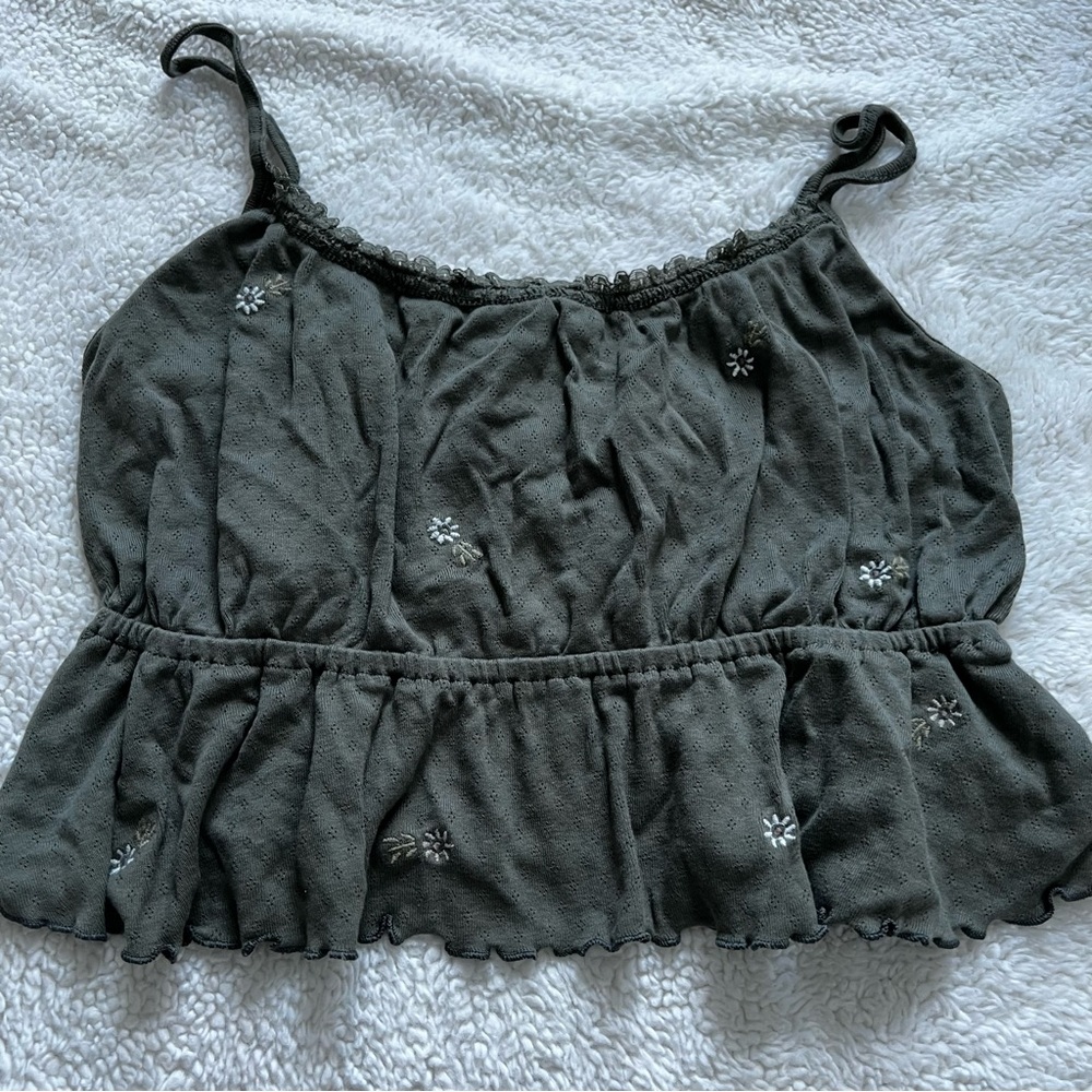 Embroidered floral tank Top